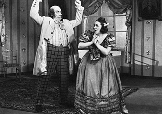 Roman Cirin (Iwan Piotrowicz Jajecznica) i Stanisława Engelówna (Agafia Tichonowna) w Ożenku (1952)