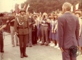 Przyjęcie raportu dowódcy kompanii honorowej szczecińskiego garnizonu - por. Jana Olszewskiego