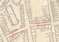 Położenie ulicy Wielkiej Księżej (K) i Małej Księżej (yy)Plan de la Ville Stettin Anno MDCCXXI (fragment)[K – Papenstrate, yy – lutteke papenstrate, A – Breitestraße, J – Mönchenstraße, św. J. – kościół św. Jakuba, O – Grapengiesserstraße, xx – Rosengarten]
