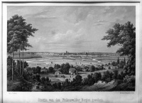 Widok Szczecina ze Wzgórz Bukowych, J. Gottheil/W. Loeillot, 1857