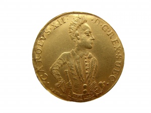 Dukat podwójny, Karol XII, 1706, mennica Szczecin, (z okazji pokoju w Altranstädt), złoto, ø 29,3 mm