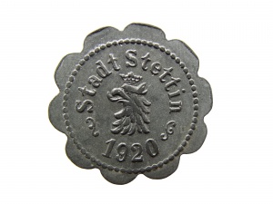 10 fenigów, Szczecin, 1920, cynk, ø 21,4 mm