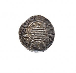 Denar Bogusława I i Kazimierza I, ok. 1176-1180, mennica Kamień Pomorski, srebro, ø 17,3 mm