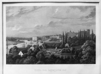Szczecin widziany z ogrodów loży masońskiej „Pod Trzema Cyrklami”, J. Gottheil/W. Loeillot, 1857
